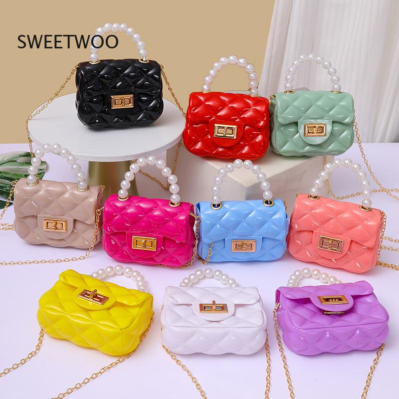 Women'S Young Bags - กระเป๋าสะพายข้างเยลลี่มินิ 2026 แบบเย็บลาย พร้อมหูหิ้วมุก สำหรับเด็กสาว