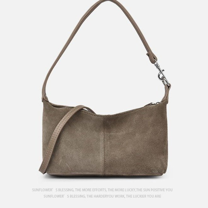 Women Bags 2026 Trends - สินค้าใหม่ปี 2026 กระเป๋าสะพายไหล่ใบเล็กหนังกลับสไตล์เรโทร กระเป๋าถือหูหิ้วหนังวัวสีพื้น สำหรับใช้ในชีวิตประจำวัน กระเป๋าสะพายข้างสำหรับผู้หญิง