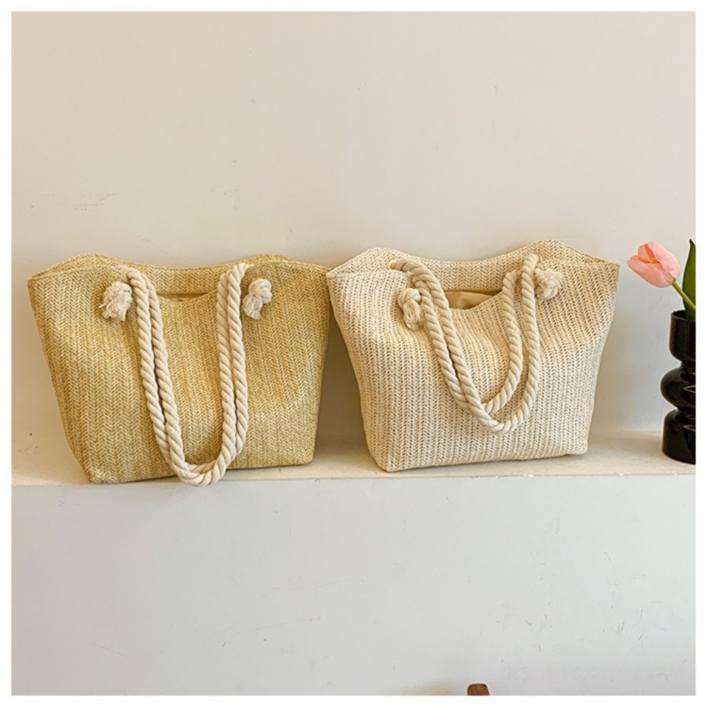 Women'S Raffia Bags - กระเป๋าชายหาดฤดูร้อนใหม่ กระเป๋าถือทรงโบโฮขนาดใหญ่ ความจุเยอะ เหมาะสำหรับเดินทางสำหรับผู้หญิง