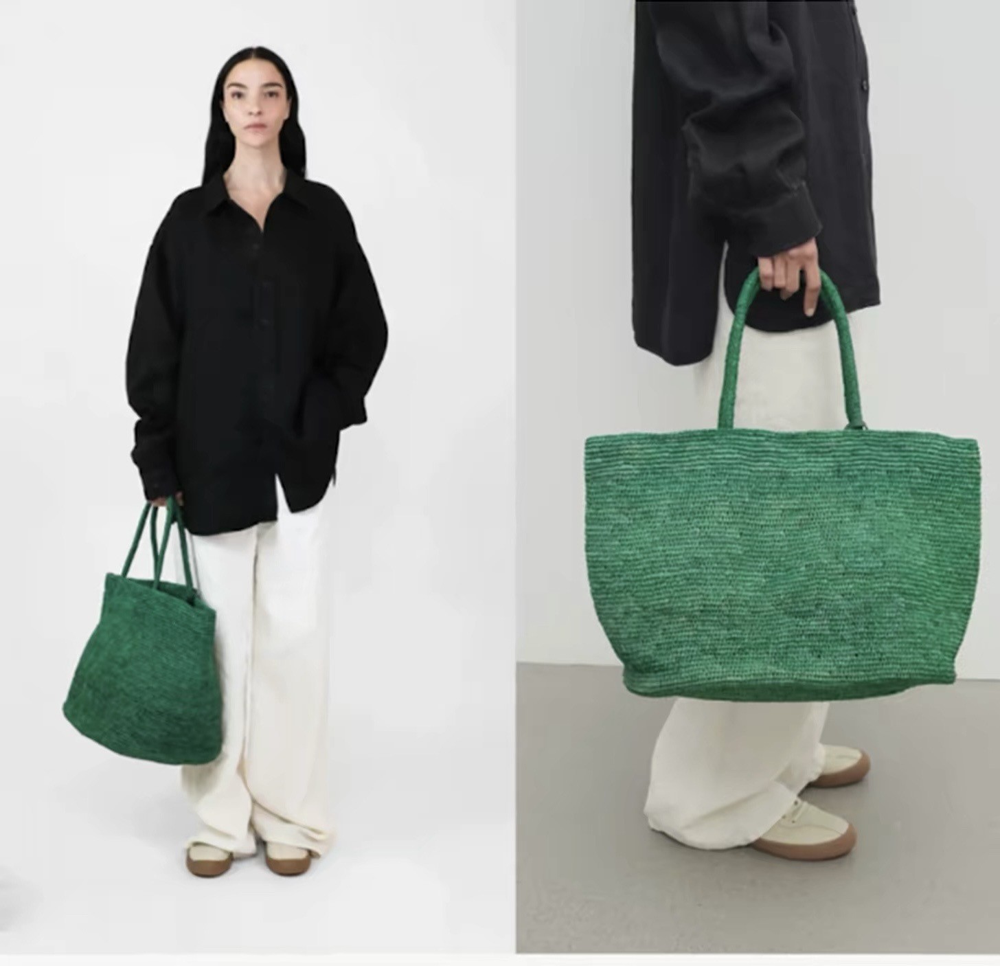 กระเป๋าโท้ทสานมือขนาดใหญ่สำหรั - Women'S Raffia Bags บทวิจารณ์และราคา